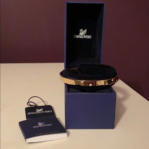 Swarovski Gold and Crystal Bangle “Random” NIB - Picture 2 of 7